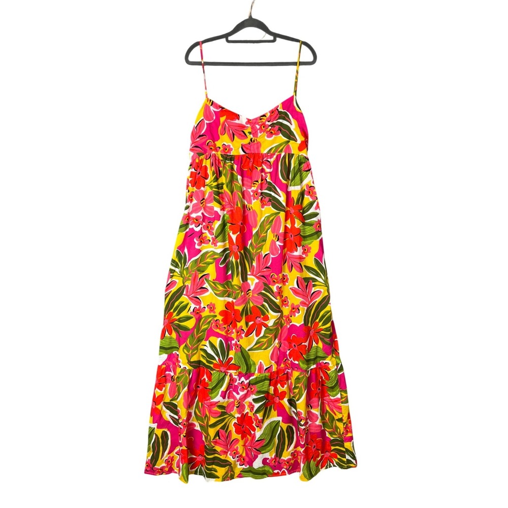 Velvet by Graham & Spencer Floral Maxi Dress XL Tiered Tie Back
